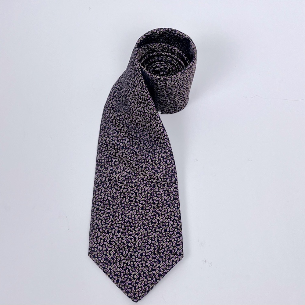 NWT Tom James Filo A'Mana Silk Tie Fine Paisley Floral Print; Designer, Formal